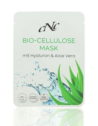 CNC Bio - Cellulose Maske with Hyaluron & Aloe Vera - spendet Feuchtigkeit für trockene Haut - Vorderseite - Pure Luxe Luxury Cosmetics