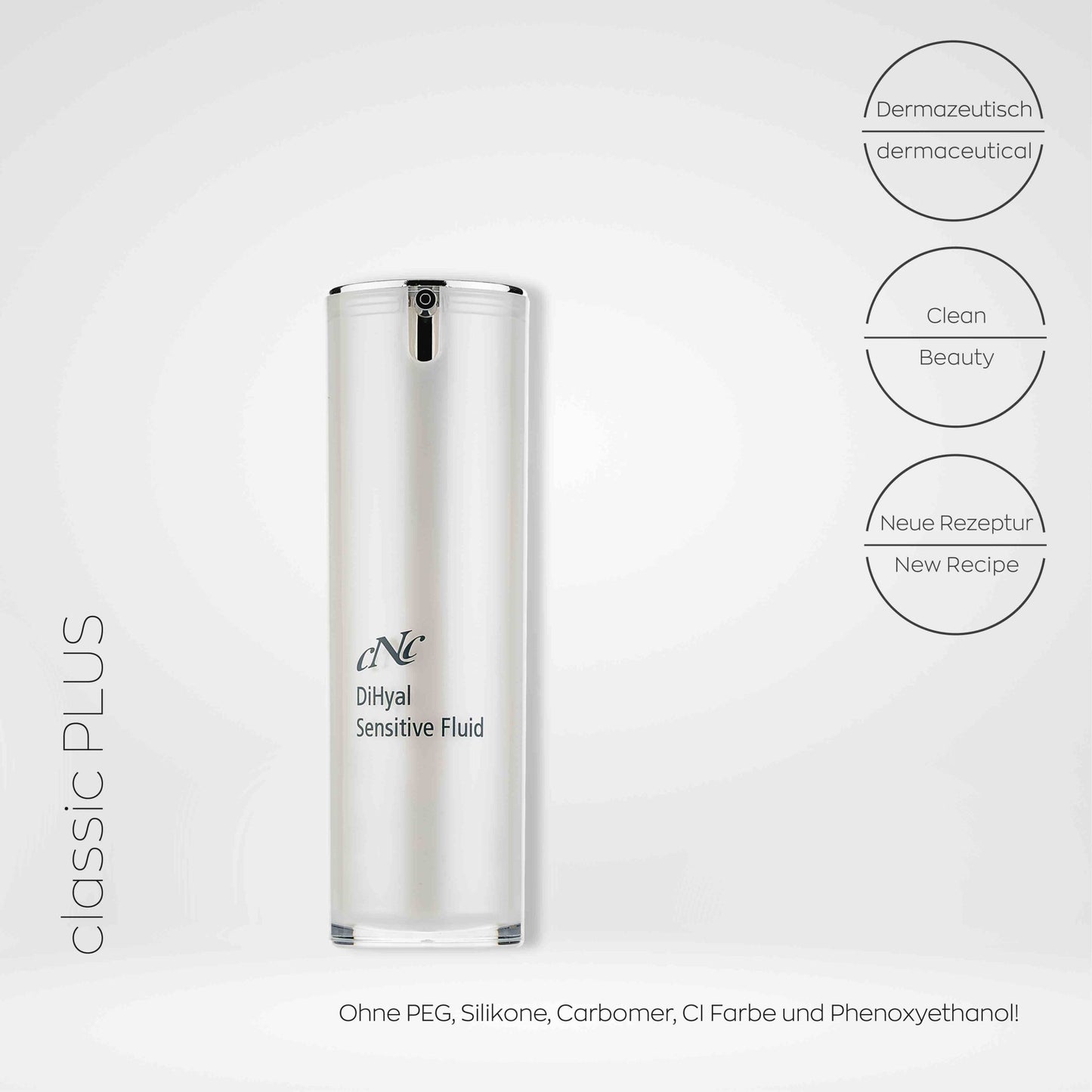 CNC classic plus DiHyal Sensitive Fluid - für empfindliche Haut - beruhigend - reduziert Rötungen - Vorderseite - dermatologisch getestet - Pure Luxe Luxury Cosmetics