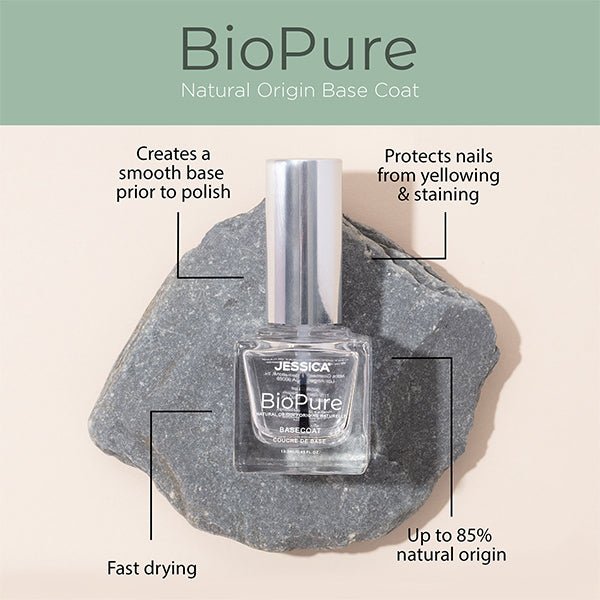 Jessica Nails BioPure Natural Origin Nail Polish Basecoat - Pure Luxe Luxury Cosmetics