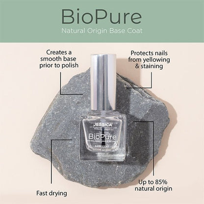 Jessica Nails BioPure Natural Origin Nail Polish Basecoat - Pure Luxe Luxury Cosmetics