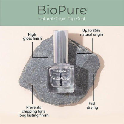 Jessica Nails BioPure Natural Origin Nail Polish Topcoat - Pure Luxe Luxury Cosmetics