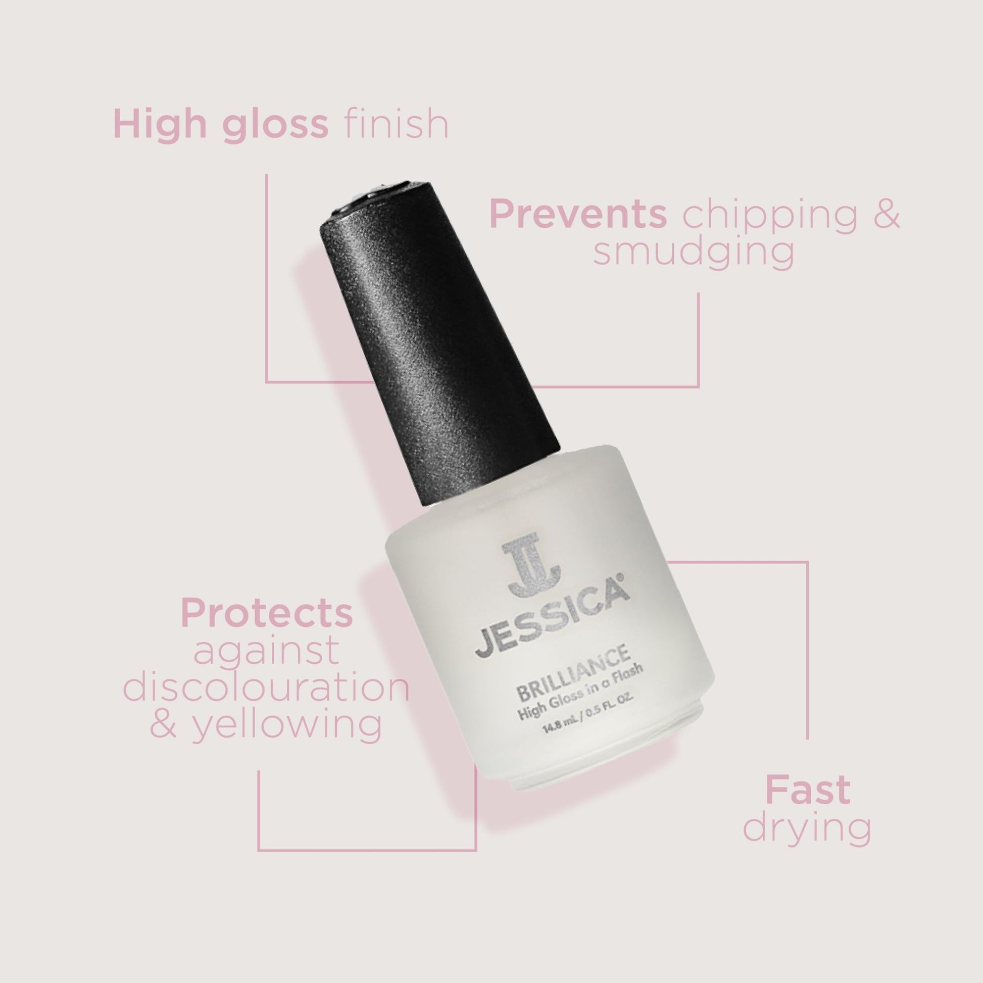 Jessica Nails Brilliance Topcoat - Pure Luxe Luxury Cosmetics